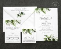 Tropical Palms Greenery Invitation