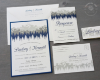 Blue Rocky Mountain Invitation with reply cards