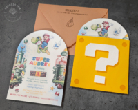 Super Mario Birthday Invitation with question mark box card sleeve