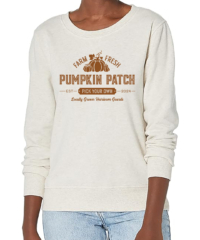 Women's Pumpkin Patch Crewneck Sweatshirt - Rust on Oatmeal